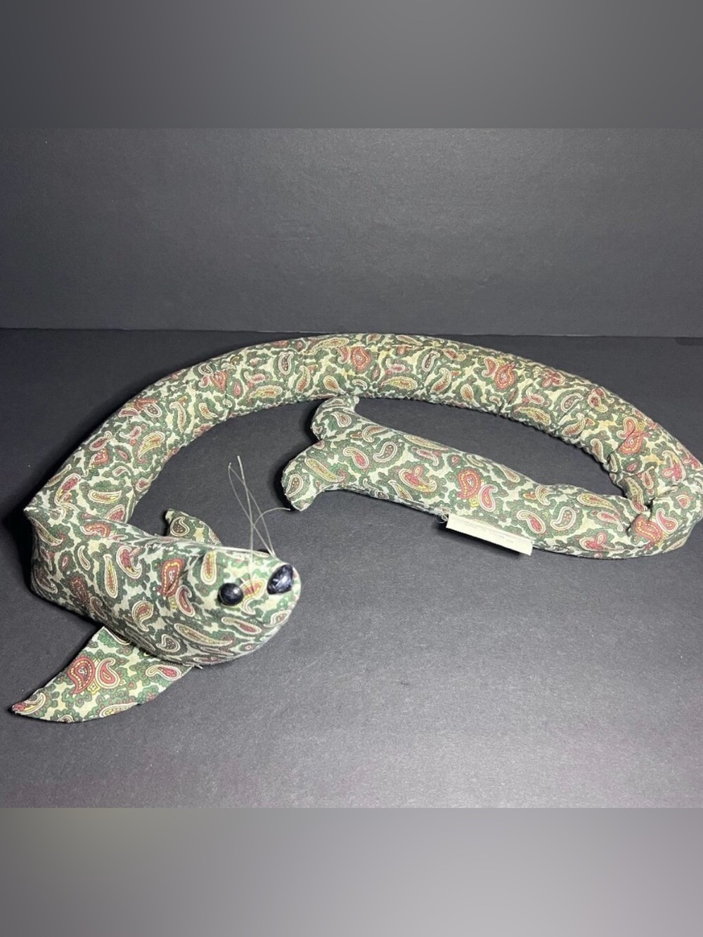 Vintage Door Draft Dodger Stopper Window Insulator Paisley Print Beanie Seal 40"